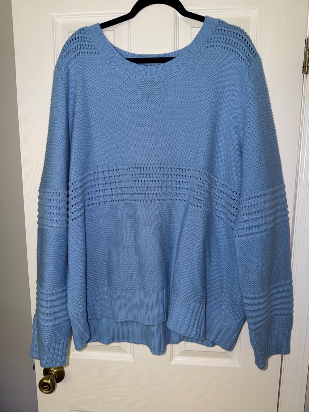 Chic Soul Light Blue Knit Crewneck Sweater
